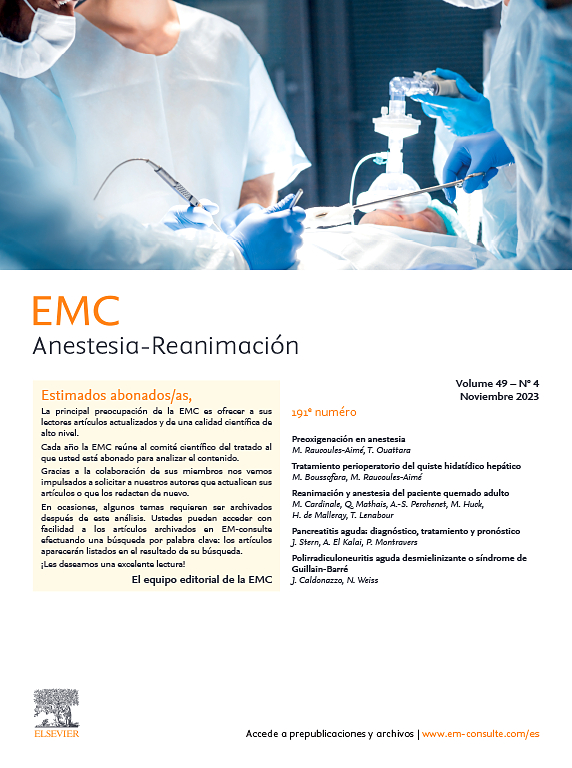 Go to journal home page - EMC - Anestesia-Reanimación